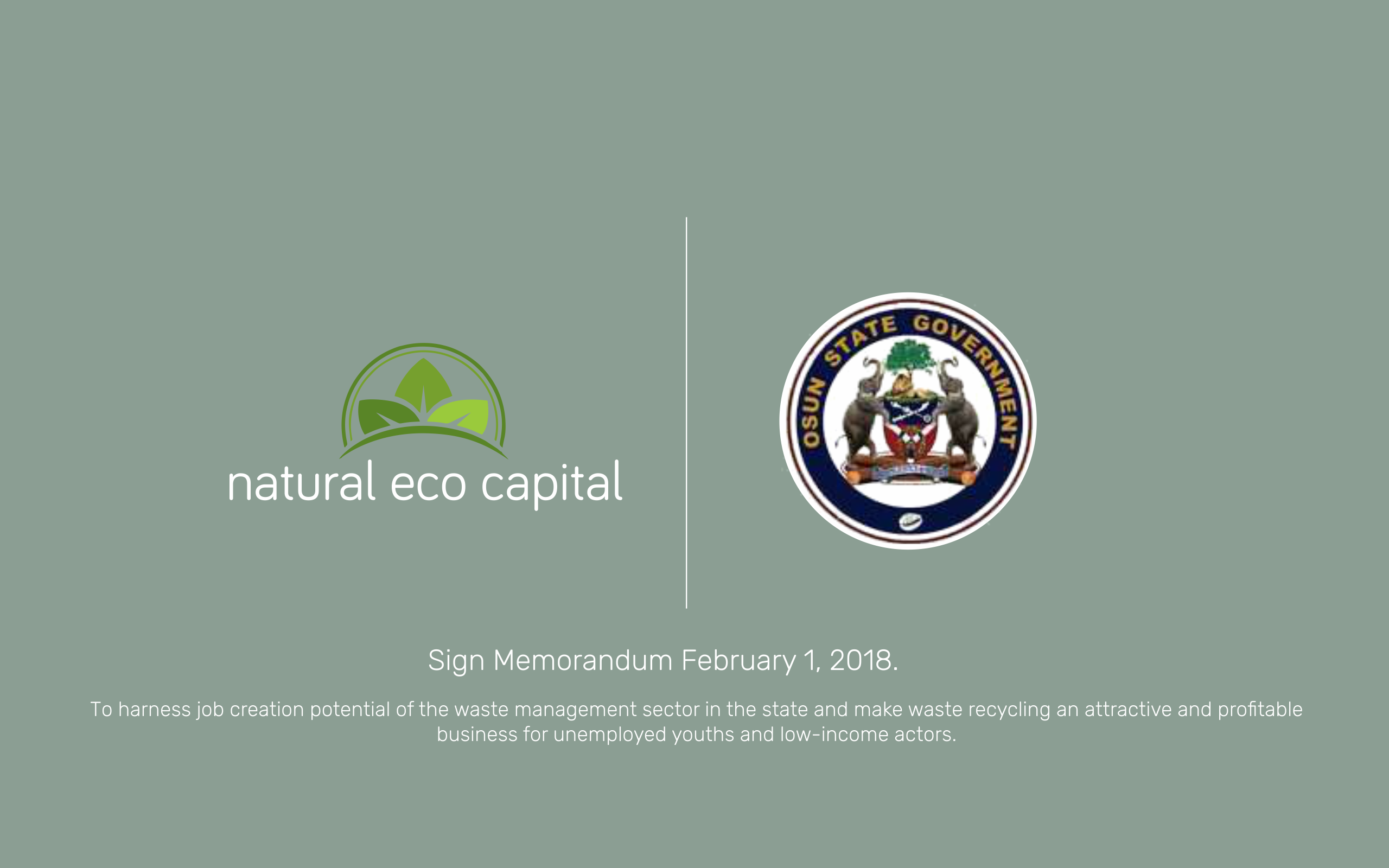 Natural Eco Capital and Osun State Government sign Memorandum